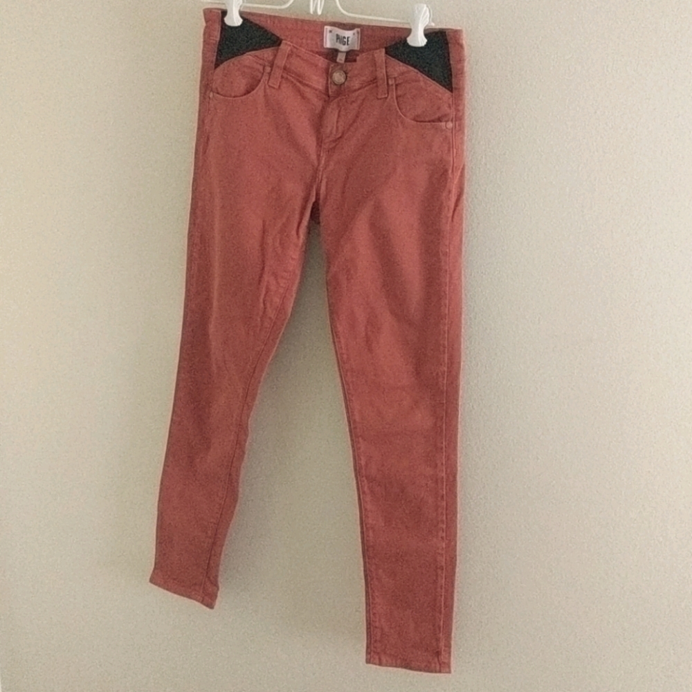 Paige burnt orange maternity jeans